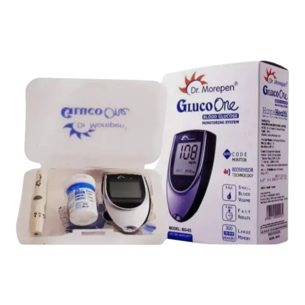 Dr. Morepen Glucometer With 25 Strips & Lancet & pen set with batteries