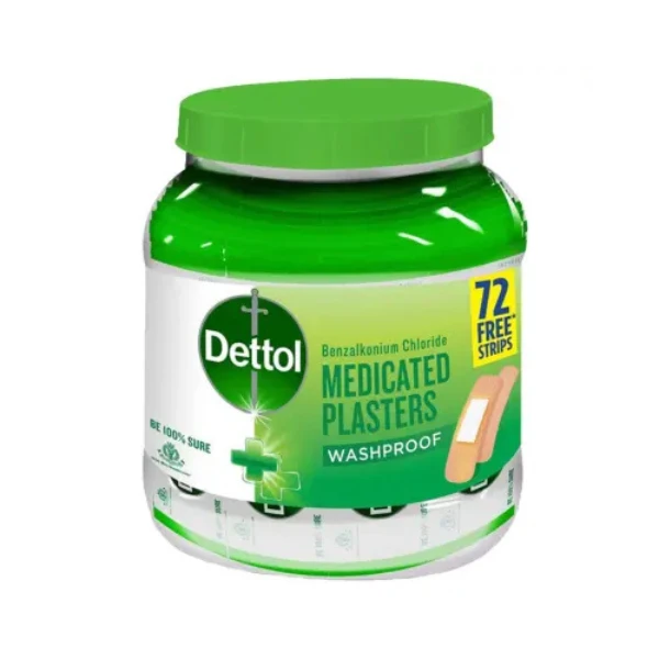 Dettol Medicated Plaster for Antiseptic and First Aid - Waterproof (Jar of 172 plasters)