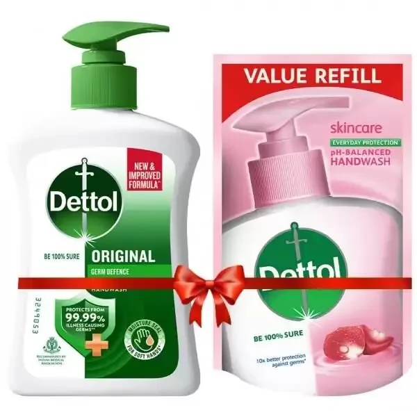 Dettol Liquid Handwash (Original, Skincare, Sensitive, Cool) - 200 ml + Free 175ml Dettol Liquid Handwash Refill