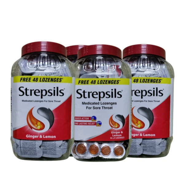 Strepsils Lozenges | Ginger | 36X8 Pack  | Free 48 Lozenges